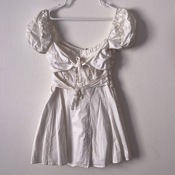 For Love and Lemons X Revolve Chantelle White Mini Lace Dress Size Medium - Picture 3 of 11